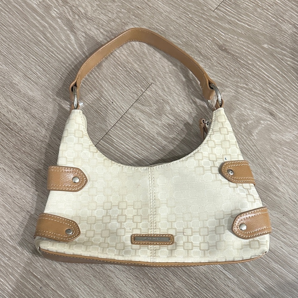 Cream and Tan shoulder Bag